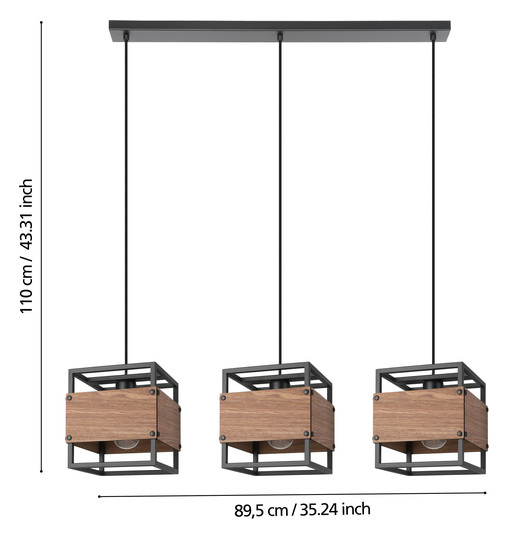 EGLO Hängeleuchte/3 E27            43805 