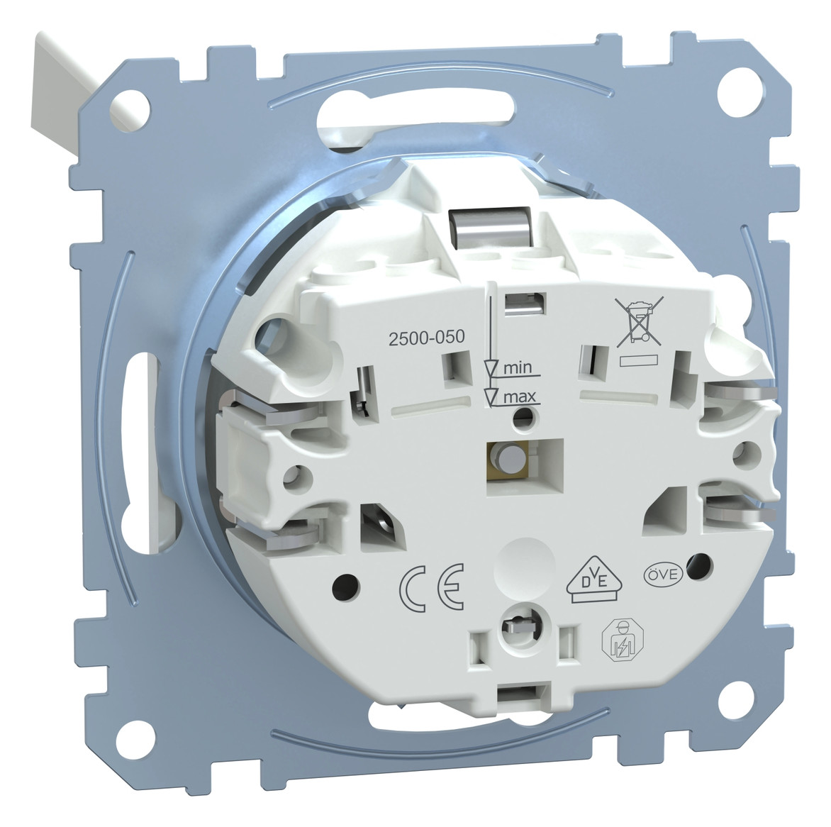 Steckdose 1f akws glz System M UP Klappd IP20 aktivweiß