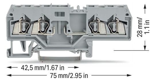 Reihenklemme 0,08-2,5qmm Serie 280 10A 1Etage 4kl gr Hutschiene TH35
