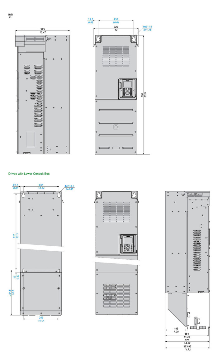 Frequenzumrichter lin=55k ALTIVAR A3ph 200-240V E3ph 500Hz 50/60Hz IP00 5%F
