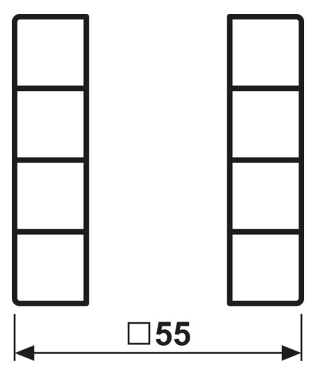 Taste_4t Schalt/Dimm AS/A aws glz f.Bussystem vierteilige Taste