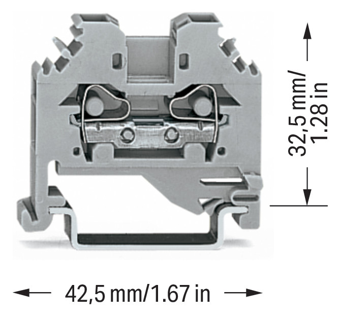 Reihenklemme 0,08-4qmm Serie 281 1Etage 2kl gr 32A Hutschiene TH35