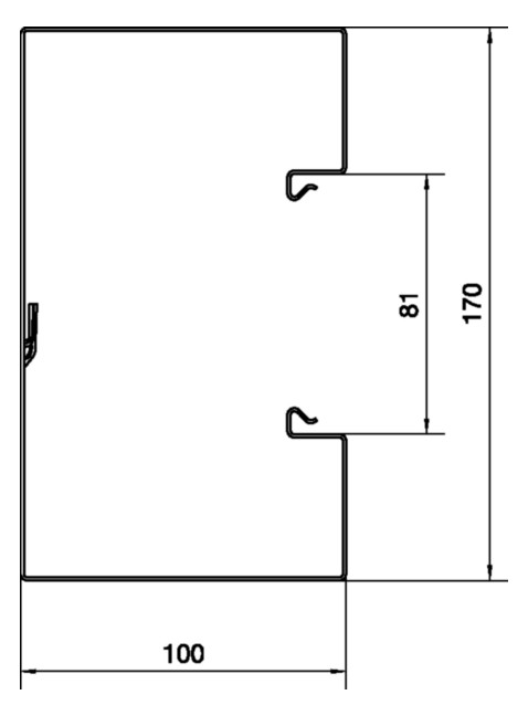 Geräteeinbaukanal ST 170x100mm vz GEB-K 11270qmm 2000mm