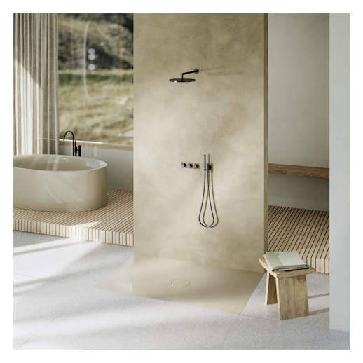 Bette Duschfliese BetteAir 1000 x 900 mm, jasmin, Rechteck, glasierter Titan-Stahl