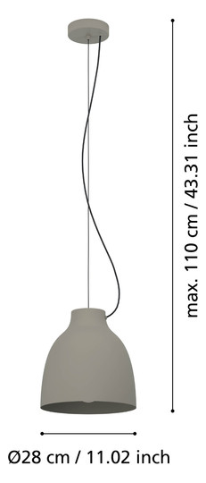 EGLO Hängeleuchte/1 E27 Taupe     900159 