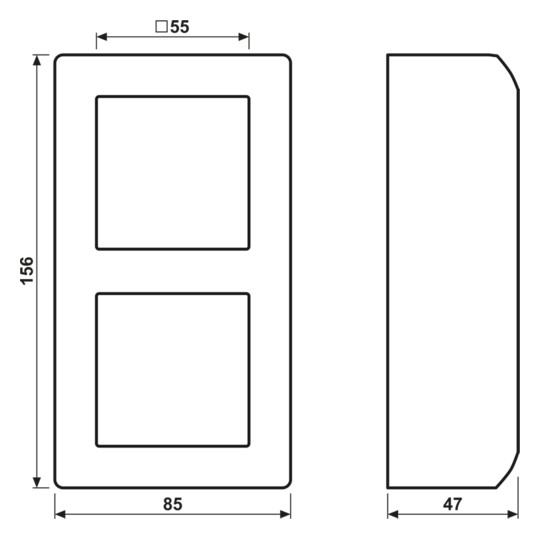 Gehäuse AP 2f Kst aws AS / AS 500 AP-Geh Aufputz glz