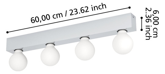 EGLO Wandleuchte/4 E27 Chrom      900518 