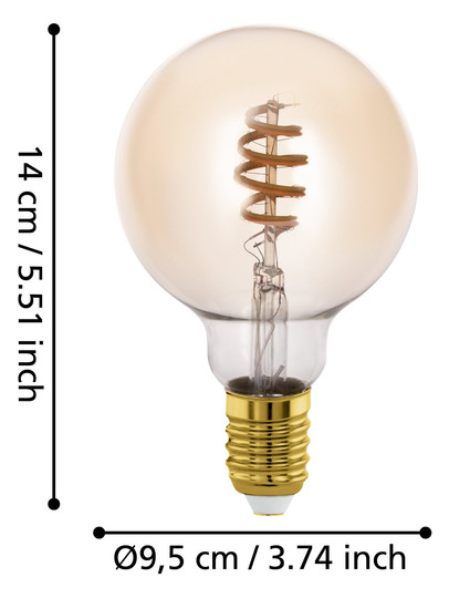 EGLO Leuchtmittel amber E27 1X4,9W 12244 