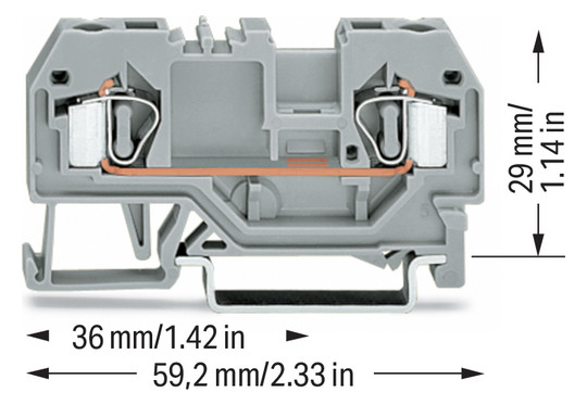 Reihenklemme 0,08-4qmm Serie 281 1Etage 2kl gr 32A Hutschiene TH35
