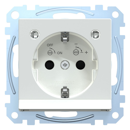 Steckdose 1f akws glz System M UP m.OL m.BS aktivweiß Mit Orientierungslicht