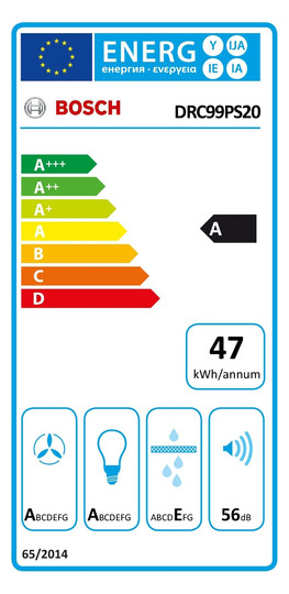 Deckendunstabzug 888mm ws A 56dB Ø150mm 450cbm/h LED 3st Abl/Uml T510mm