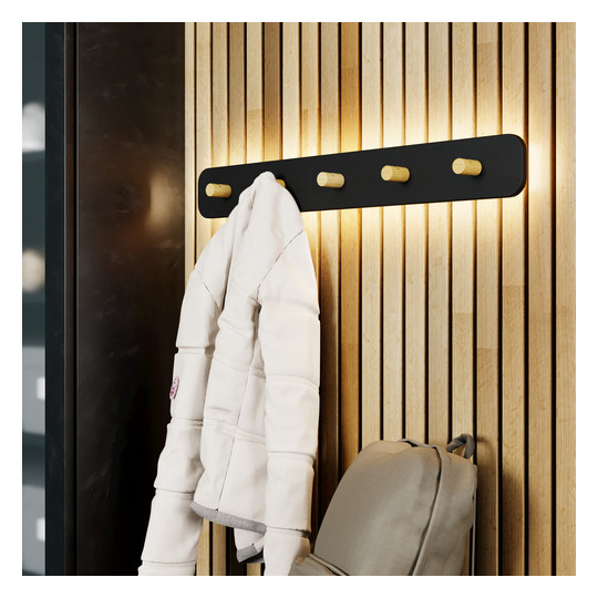 EGLO LED-Wandleuchte Schwarz/Holz  99596 