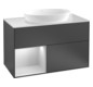 V&B Waschtisch-Unterschrank Finion 100cm, Abdeckplatte white matt, Regal Anthracite matt lacquer, White matt lacquer