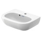 Duravit Handwaschbecken D-Code 45x34cm, mit Hahnloch, Überlauf, Hahnlochbank, weiß