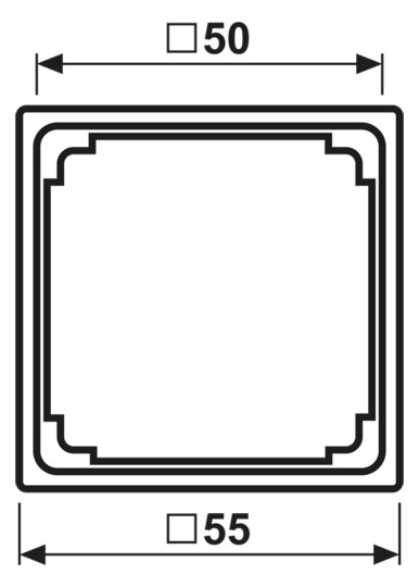 Zwischenrahmen aws AS/A 50x50mm glz RAL9010 quad50mm/quad50mm