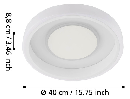 EGLO LED-Deckenleuchte D:400 Weiss 33964 