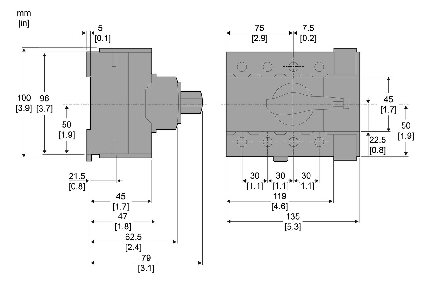 Hauptschalter 100A Compact 3p IP40 Einb Festeinbau