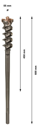 Hammerbohrer Ø55mm SDSmax 450/600mm f.Beton f.Stein