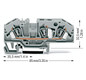 Reihenklemme 0,2-6qmm Serie 282 1Etage 3kl gr 41A Hutschiene TH35