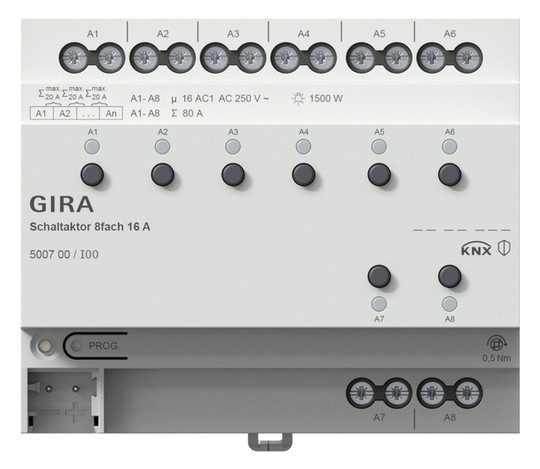 GIRA 500700 Schaltaktor 8f 16 A KNX REG 