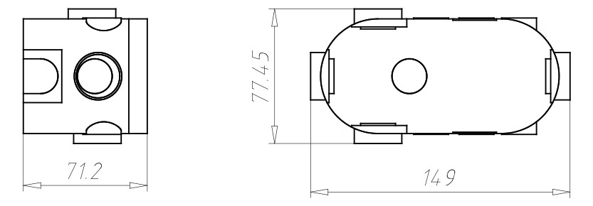Elektronikdose oval 149x55x67mm Kst oval IP2X