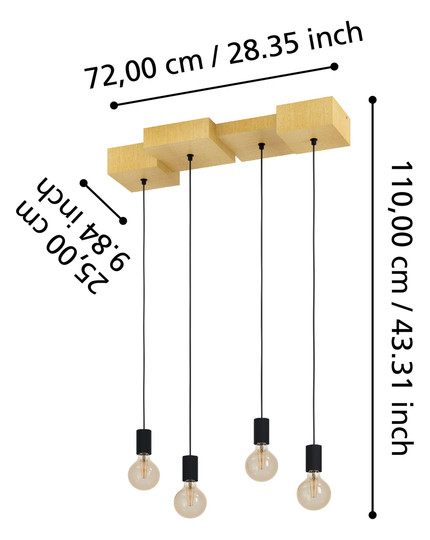 EGLO Hängeleuchte/4 E27            43799 