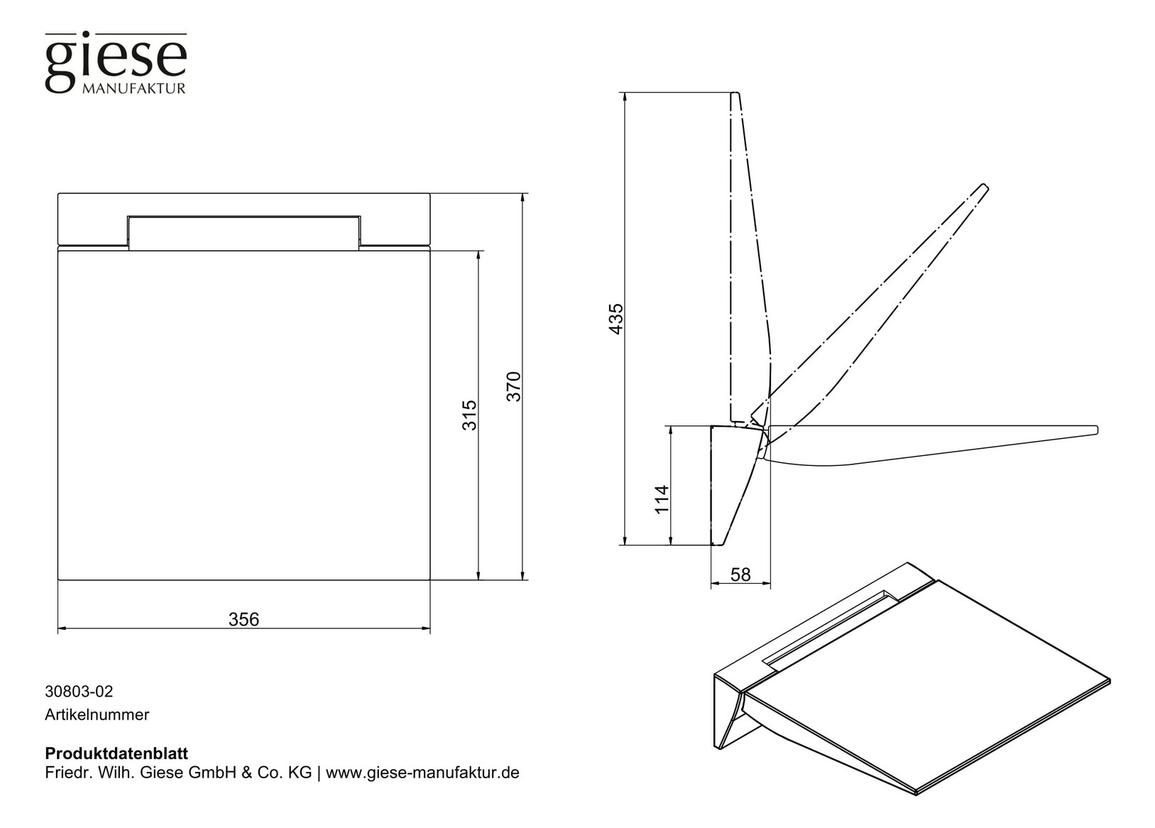 Giese Duschklappsitz Safeline Sitzfläche Kunststoff anthrazit RAL 7016, 356x370mm, verchromt