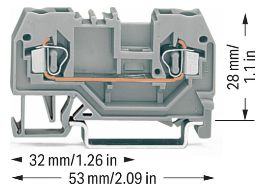 Reihenklemme 0,08-2,5qmm Serie 280 24A 1Etage 2kl gr Hutschiene TH35