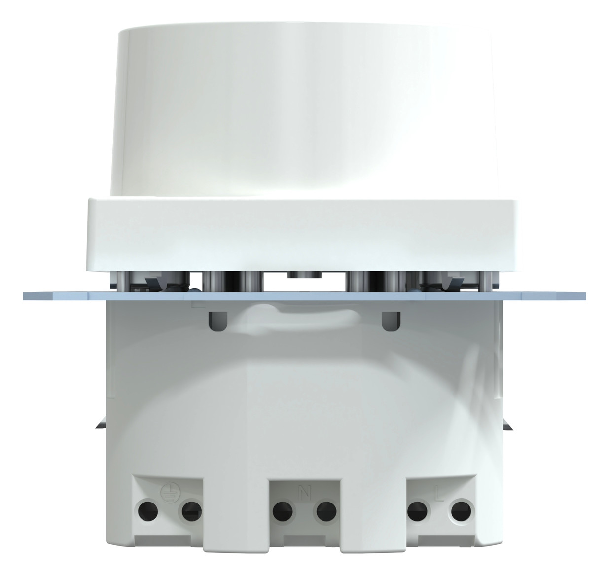 Fi-Steckdose 1f akws glz System M UP m.BS IP20 aktivweiß