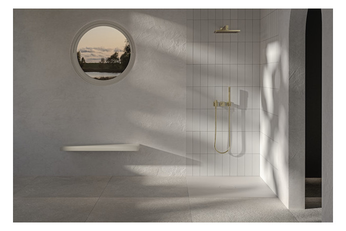Bette Duschfliese BetteAir 1000 x 900 mm, jasmin, Rechteck, glasierter Titan-Stahl