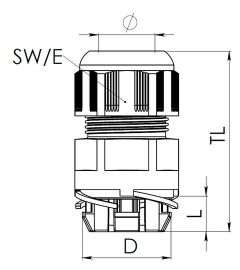 WISKA Kabelverschraubung    ESKV-P 25 BK 
