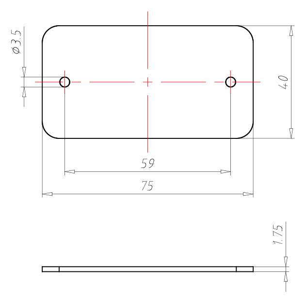 Schraubdeckel Kst 75x40mm Schraubdeckel rechteck