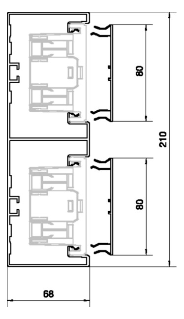 Geräteeinbaukanal Alu 210x68mm natur anod/elox GEB-K 11300qmm 2000mm