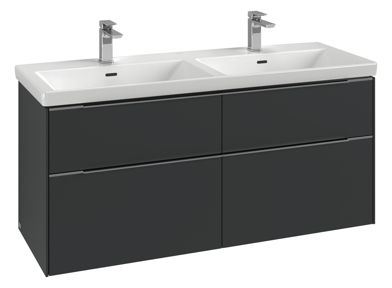 V&B Waschtisch-Unterschrank Subway 3.0 127,2x56,6x47,8cm, ohne LED/Griff Aluminium glänzend, kansas oak