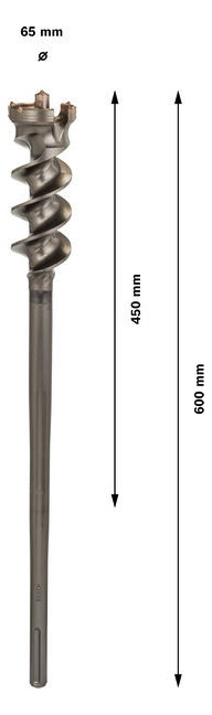 Hammerbohrer Ø65mm SDSmax 450/600mm f.Beton f.Stein