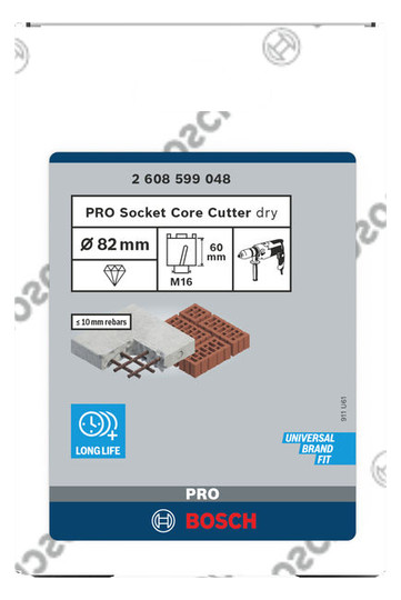 Diamant-Bohrkrone Ø82x60mm Innengew M16