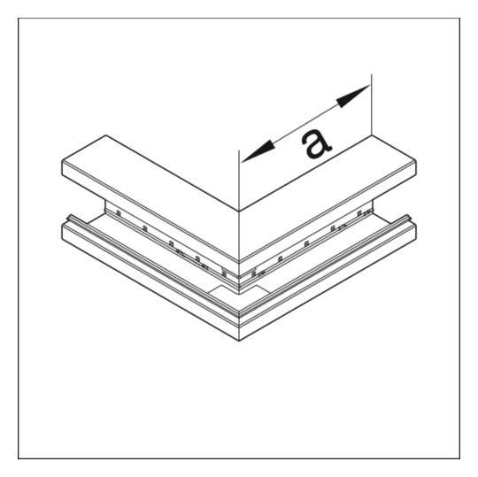 Außeneck GEB-K 85x130mm UT 90° ST ver-ws RAL9016 unbeh