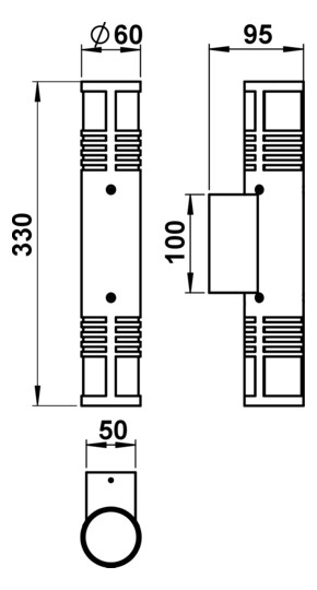 ALBE Wandleuchte max. 2x40W       690206 