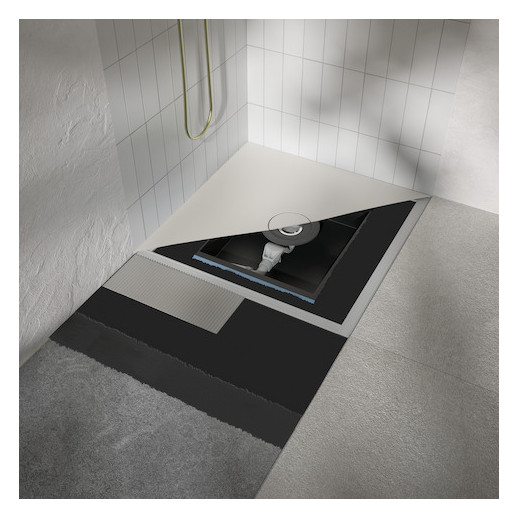 Bette Duschfliese BetteAir 1000 x 900 mm, jasmin, Rechteck, glasierter Titan-Stahl