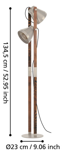 EGLO Stehleuchte/2 E27 Stahl-Matt/ 43954 