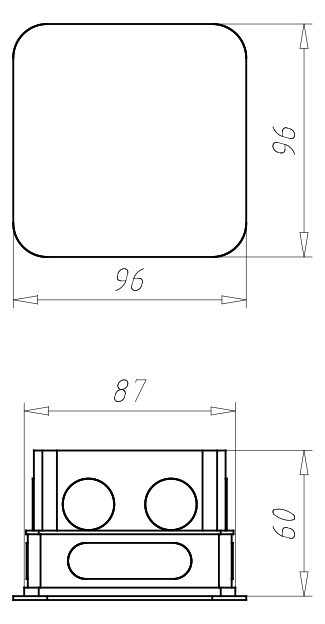Verbindungsdose UP 87x87x60mm Kst IP2X quadrat