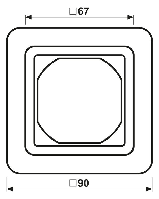Einbaurahmen 1f aws glz CD / CD 500 Kst f.GEB-K Unterputzmontage Thermopl