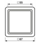 Zwischenrahmen aws CD 55x55mm RAL9010 quadratisch 55mm/quadratisch 55mm