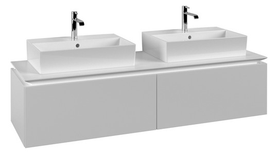 V&B Waschtischunterschrank Legato 160x38x50cm, für 2 Waschtische, White Matt