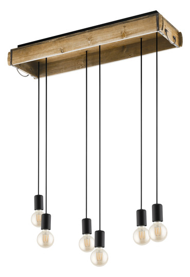 EGLO Hängeleuchte/6 Schwarz/Holz   43592 