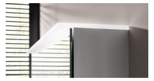 EMCO Aufputz-Lichtspiegelschrank pure 2 Design 800x711mm, LED, mit Lichtsegel, 2-türig, Aluminium