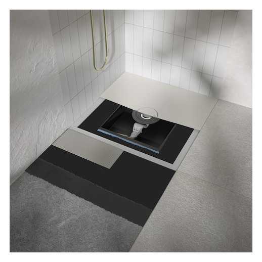 Bette Duschfliese BetteAir 1000 x 900 mm, jasmin, Rechteck, glasierter Titan-Stahl