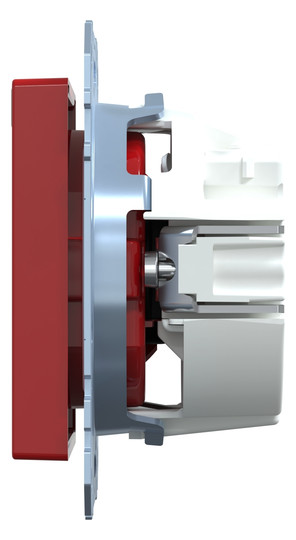 Steckdose 1f rubrt glz System M UP m.BS IP20 rubinrot