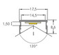 Anbauprofil alu Alu 2000x17,5x8,6mm