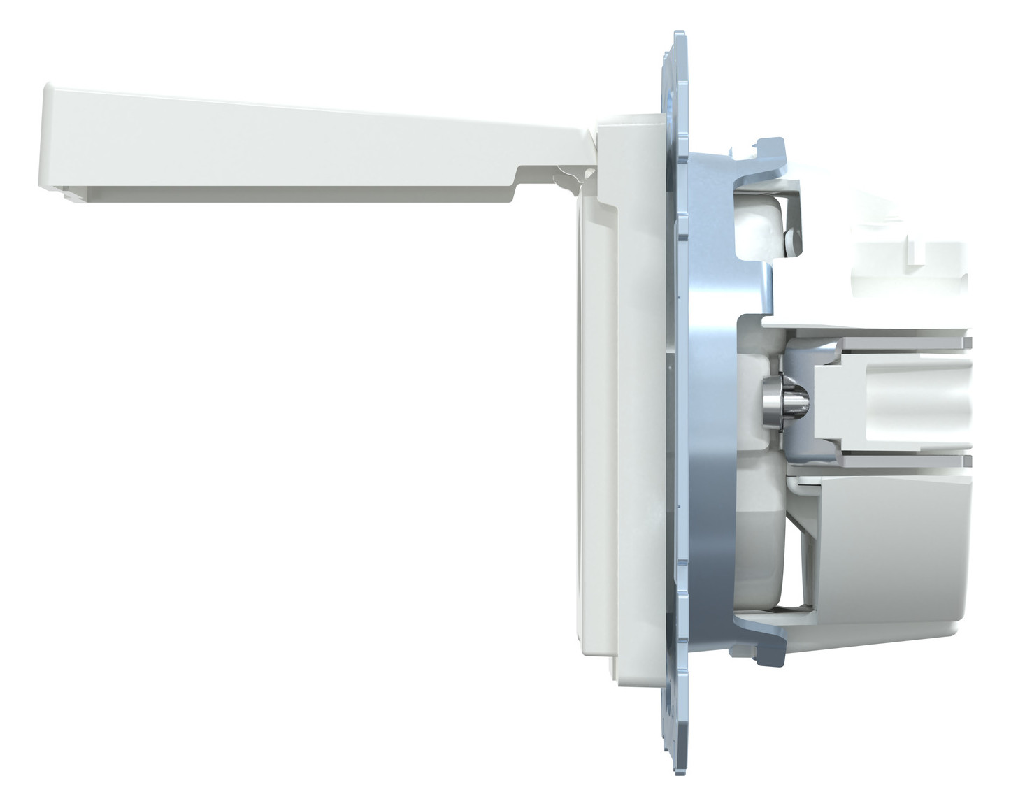 Steckdose 1f akws glz System M UP Klappd IP20 aktivweiß
